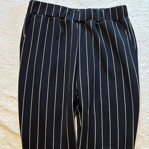 SHEIN Navy and White Striped Trousers
